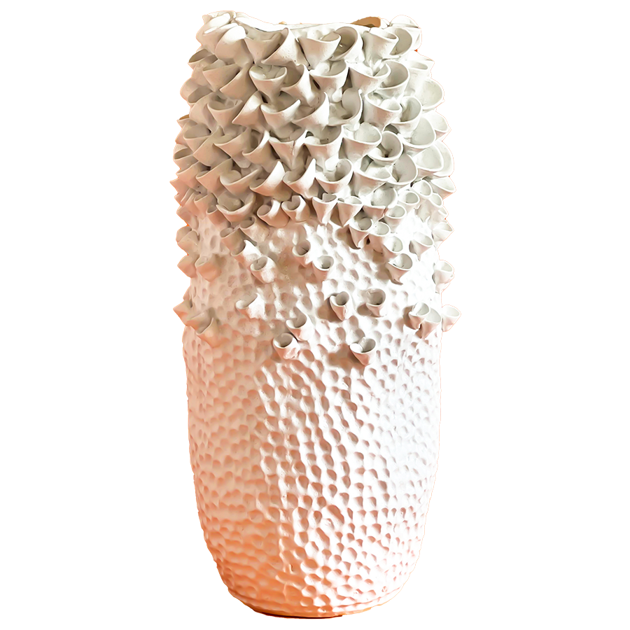 Matt White Ceramic Vase Barnacle